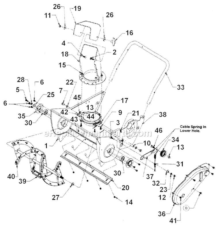 Page A Diagram and Parts List for 31AE162-401 1999 Yard Man Snow Blower